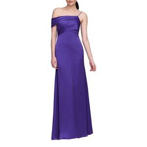 NWT Theia Alaina One Shoulder Gown in Midnight Violet